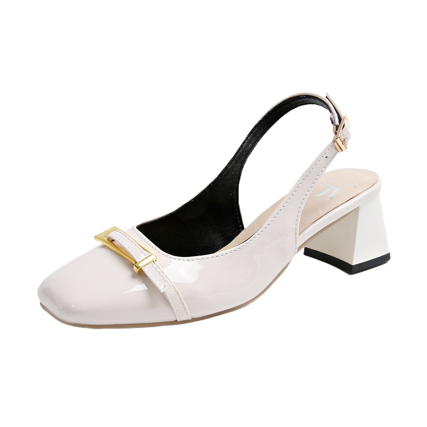 Chic Slingback Square Toe Heels for Women – 5.5cm Block Heels | French-Style
