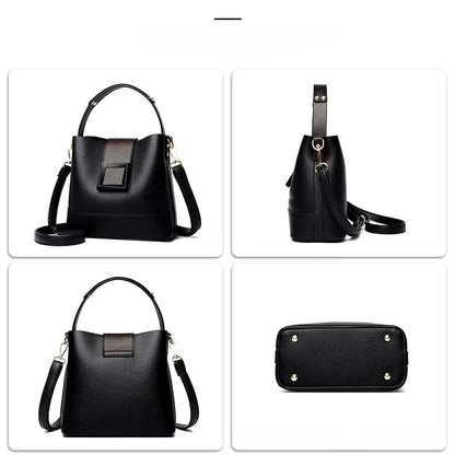 Women's Crocodile Pattern Bucket Bag – Large Shoulder & Messenger Bag with Zip Closure