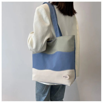 Large Canvas Square Tote Bag – Oversized Shoulder Bag with Zipper | Travel, Work & Laptop Friendly Casual Handbag