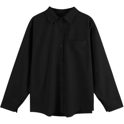 Oversized Cotton Shirt for Women | Casual Workwear | Plus Size S-5XL | Blue, White, Black
