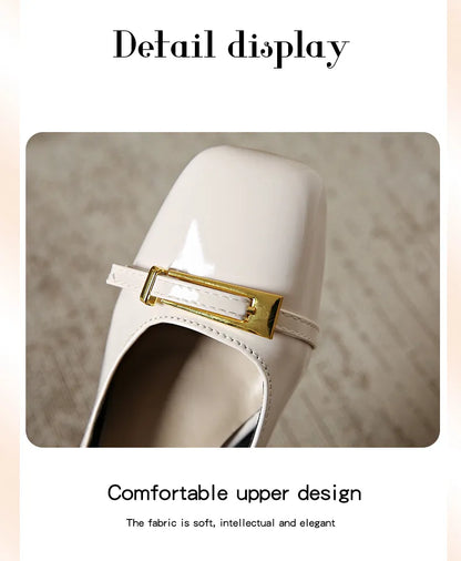 Chic Slingback Square Toe Heels for Women – 5.5cm Block Heels | French-Style