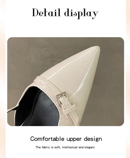Elegant Pointed Toe Slingback Heels for Women – 2-Inch PU Leather High Heels for Office & Daily Wear