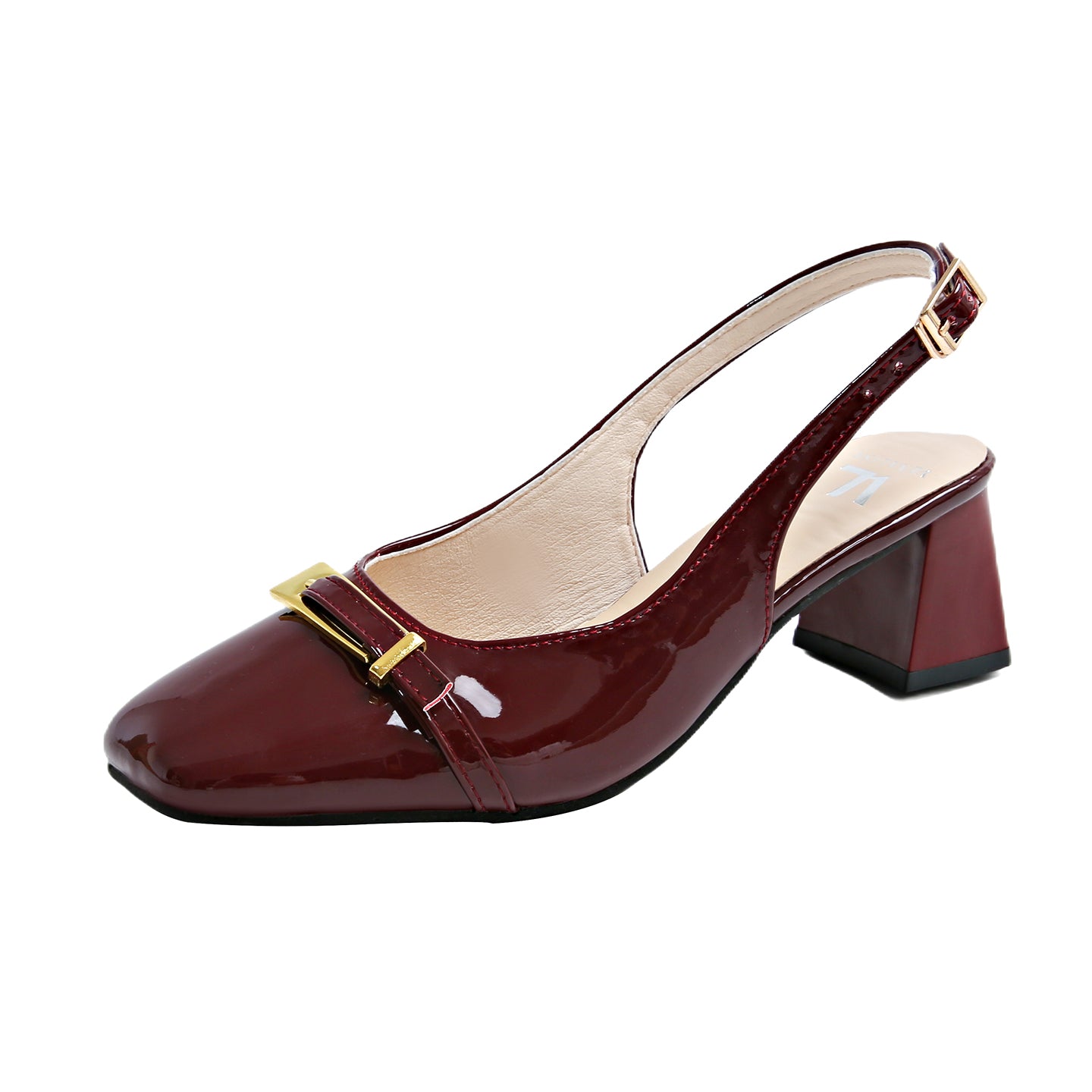 Chic Slingback Square Toe Heels for Women – 5.5cm Block Heels | French-Style