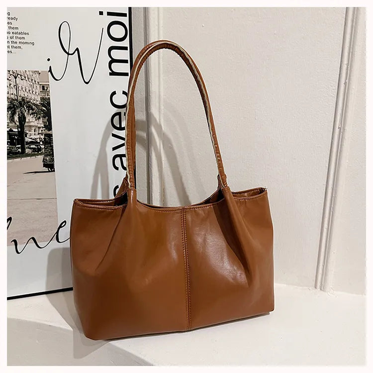 Spacious Shoulder Bag – Large Office & Casual Tote in Plain Design
