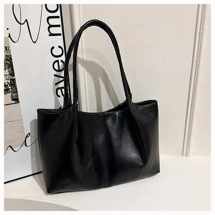 Spacious Shoulder Bag – Large Office & Casual Tote in Plain Design