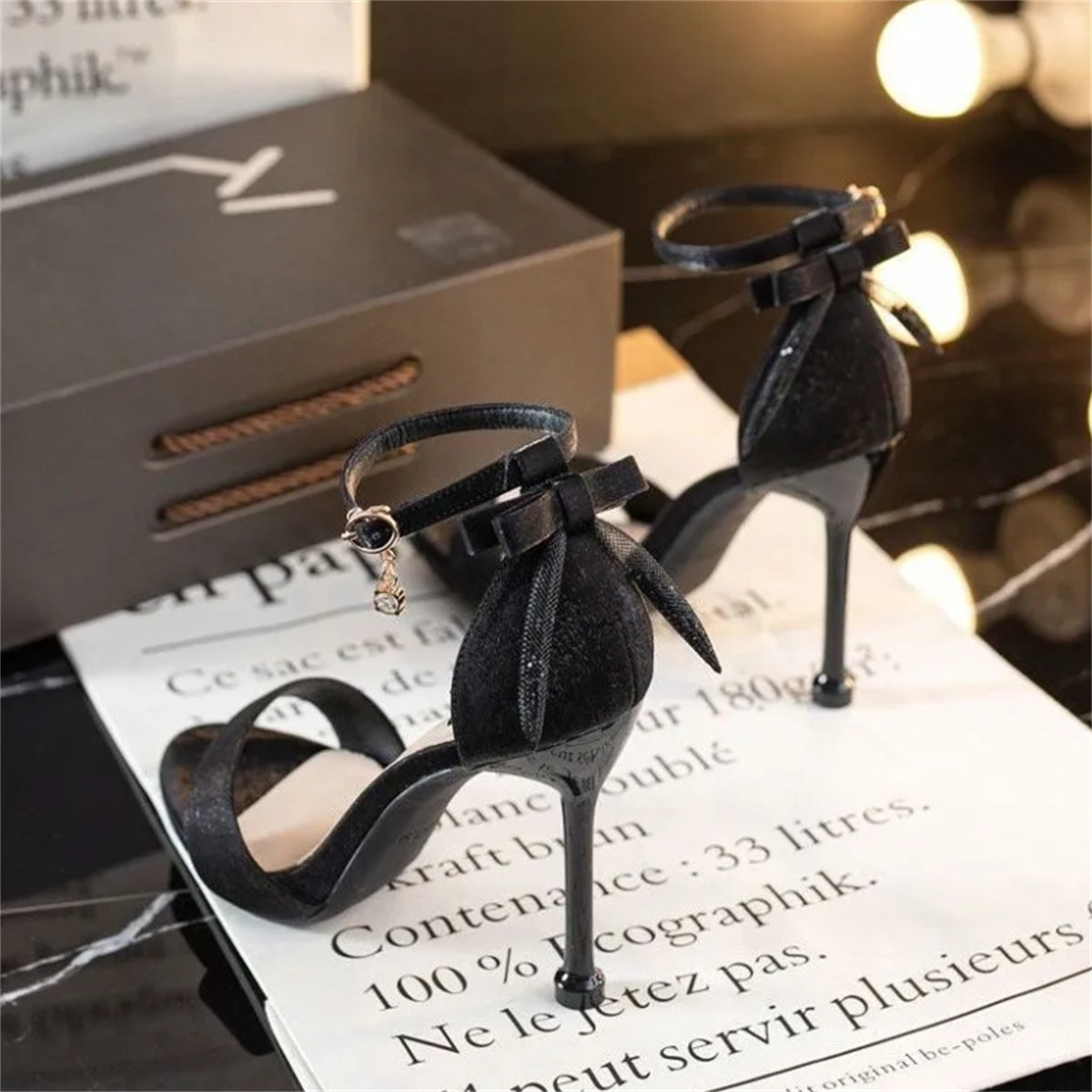 Elegant French Heel Slingback Sandals for Women – Peep Toe, Ankle Strap