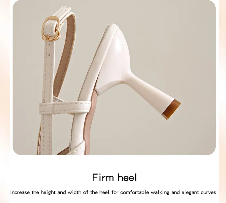 Elegant Pointed Toe Slingback Heels for Women | PU Leather Cone Stilettos