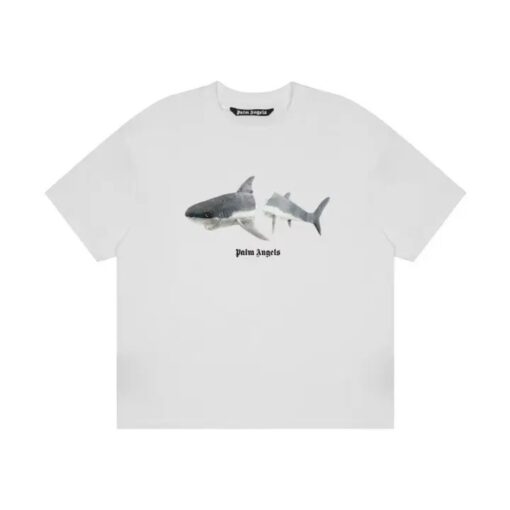 Palm Angels Shark Print Long-Sleeve T-Shirt - Cotton, Black & White, S-5XL - Image 2