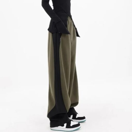 Trendy Women's High-Waisted Casual Trousers with Collage Work & Contrasting Color Design - Image 6