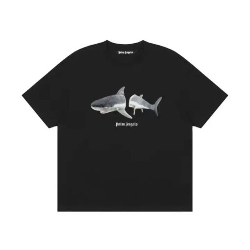 Palm Angels Shark Print Long-Sleeve T-Shirt - Cotton, Black & White, S-5XL - Image 4