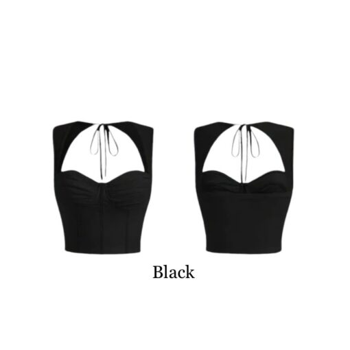 Trendy Women's Strapless Backless Tie Detail Top | Pleated Bustier | Sexy & Playful for Bars, Pubs, and Social Events | 100% Cotton, Perfect Fit 28-34" Chest - Image 2