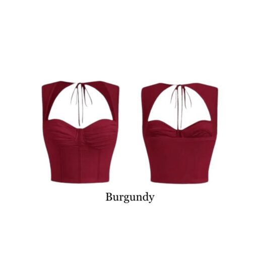 Trendy Women's Strapless Backless Tie Detail Top | Pleated Bustier | Sexy & Playful for Bars, Pubs, and Social Events | 100% Cotton, Perfect Fit 28-34" Chest - Image 9