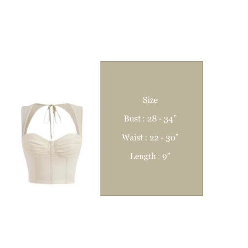 Trendy Women's Strapless Backless Tie Detail Top | Pleated Bustier | Sexy & Playful for Bars, Pubs, and Social Events | 100% Cotton, Perfect Fit 28-34" Chest - Image 8