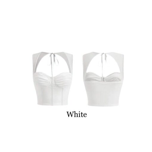 Trendy Women's Strapless Backless Tie Detail Top | Pleated Bustier | Sexy & Playful for Bars, Pubs, and Social Events | 100% Cotton, Perfect Fit 28-34" Chest - Image 5