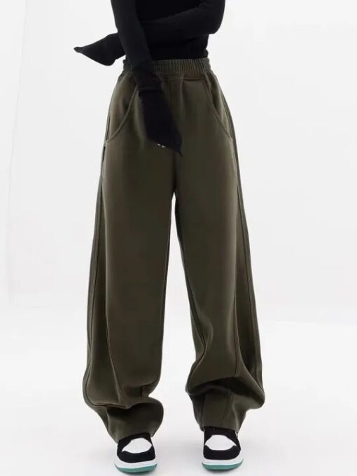 Cozy Women's Warm Pants: Elastic Waist, Full-Length Casual Trousers in 5 Stylish Colors - Image 9